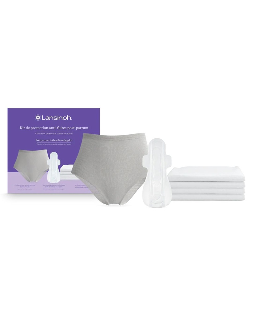 Kit protection anti-fuites Postpartum (serviettes maternité, slips, alèses)